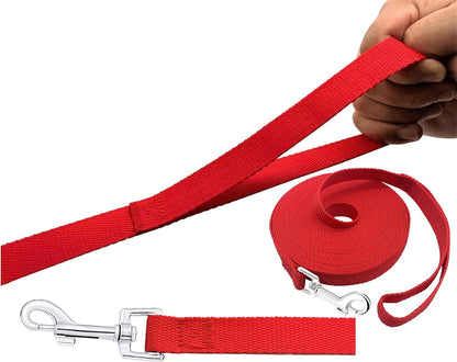 15Ft 20Ft 30Ft 40Ft 50Ft Long Dog/Puppy Lead Obedience Recall Training Dog Leashes for Small Medium Dogs Camping, Training, Play, or Backyard (30 FT, Red)