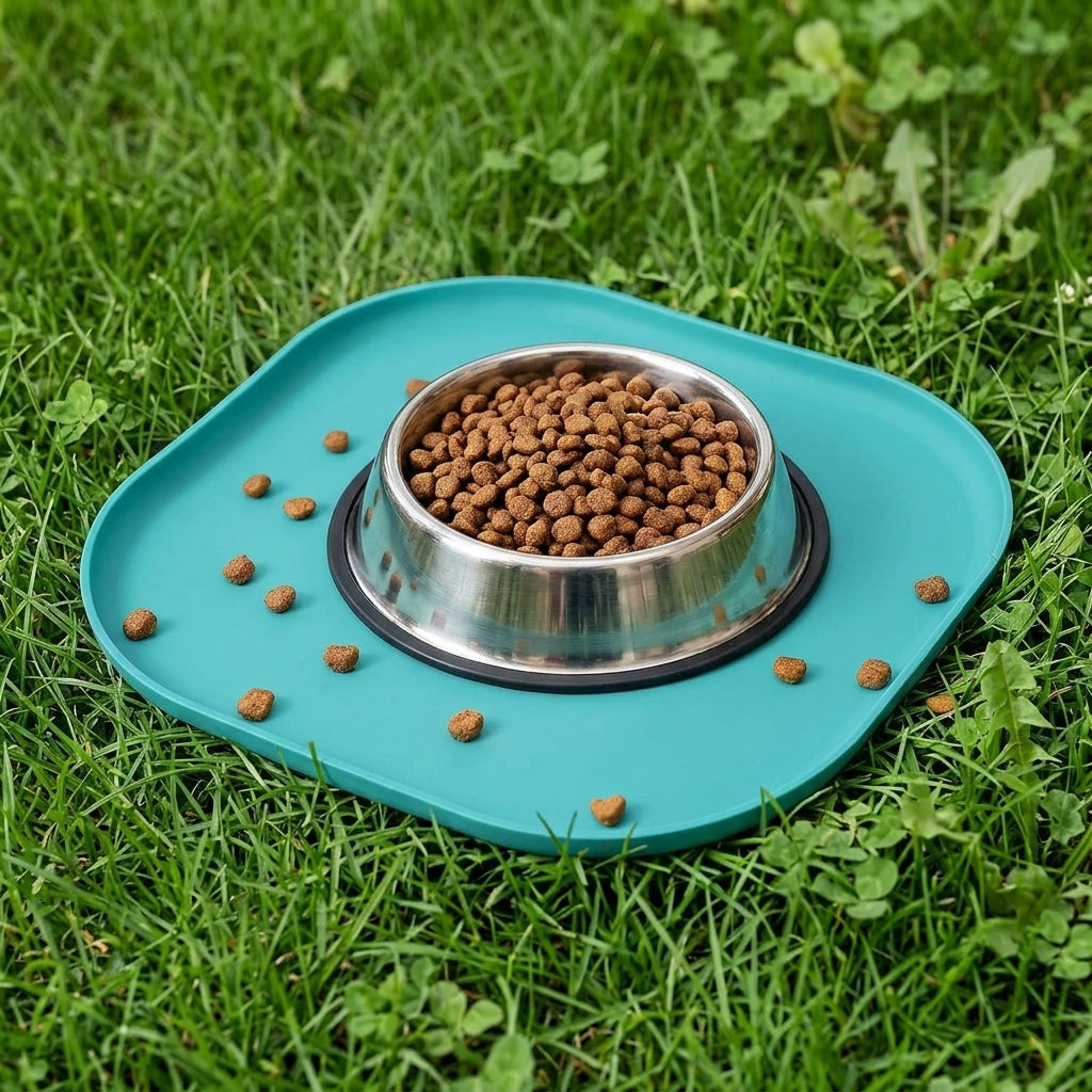 Silicone Pet Feeding Mat with Raised Edge