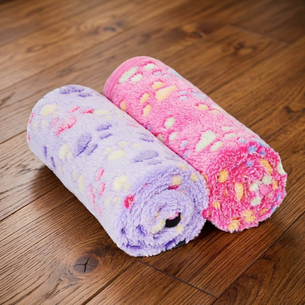 Paw Print Pet Blankets, 2-Pack