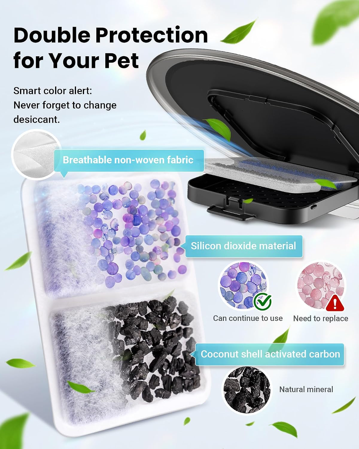 Automatic Cat Feeder for 3 Cats, 6L/25 Cups Smart Wifi Pet Feeder, Strong Anti-Jam System, Dual-Effect Desiccant Cat Food Dispenser, with 10S Voice Recorder for Cats and Small Dog(Black)